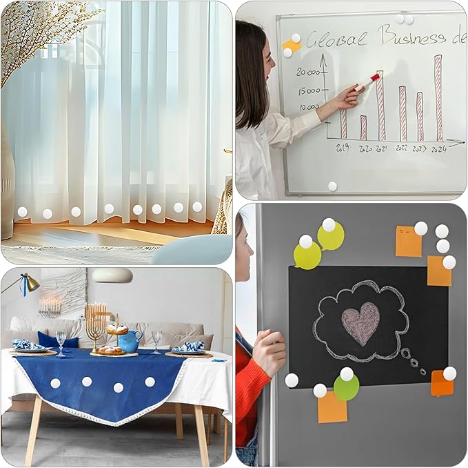 Shower Curtain Weights, Kaluofan 16 Pairs Shower Curtain Magnets, Weighted Shower Curtain Liner, Prevent Curtain Liner from Blowing Around, Fit in Curtain Table Cloth Whiteboard Refrigerator