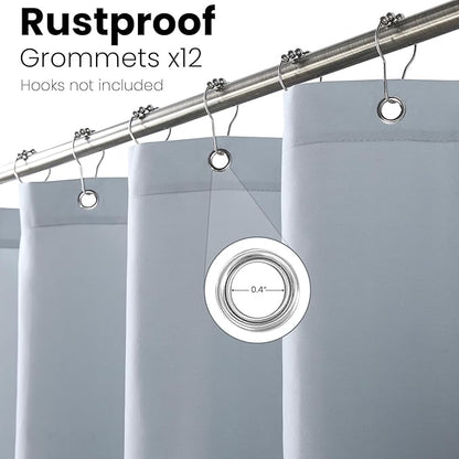 Grey Shower Curtain, Gray Ombre Microfiber Fabric Shower Curtains for Bathroom, Modern Waterproof Bathroom Curtains, 72" W x 72" H