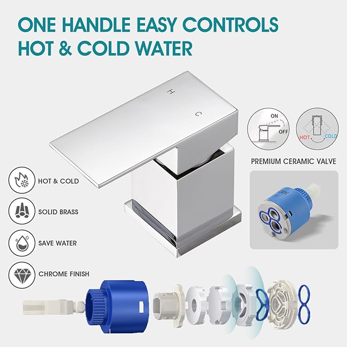 Brass Roman Tub Faucet with Handheld Sprayer, Deck Mount Bathtub Faucet with Hand Shower, 3 Hole Waterfall Faucet with 360 Spout, Single Handle Tub Filler with 8 GPM High Flow, Chrome