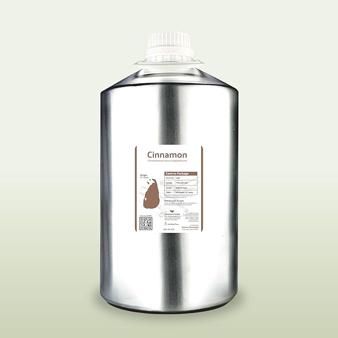 Cinnamon Essential Oil - Direct from Sri Lankan Essential Oils - 100% Pure - Natural Aceite de Canela for Aromatherapy & Wellness - Premium Grade (22lbs)