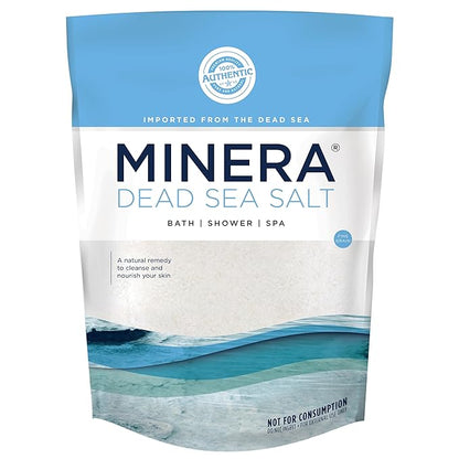 Minera Fine Grain Dead Sea Salt for Bath & Foot Soaks – 5 lbs, Fast-Dissolving, 100% Pure and Natural, Unscented, Skin-Softening Sea Salt