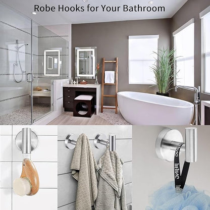Kruodop Towel Hooks for Bathroom,4 Packs Wall Mount Towel Holder,Black Matte Wall Robe Hook,Stainless Steel Heavy Duty Door Hanger Towel Hook for Kitchen, Bedroom,Hotel,Pool,Coats - Red Bronze
