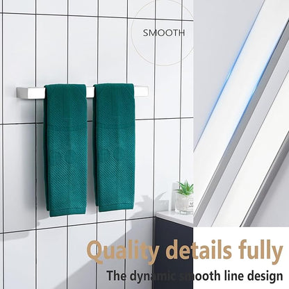 KOKOSIRI Towel Holder Chrome Bath Towel Bar Rack 16-Inch Kitchen Holder Polished Stainless Steel for Bathroom Hardware Wall Mounted, 1 Pack B4008CH-L16