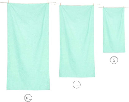 Dock & Bay Beach Towel - Quick Dry, Sand Free - Compact, Lightweight - 100% Recycled - Includes Bag - Rainforest Green, Large (160x90cm, 63x35)