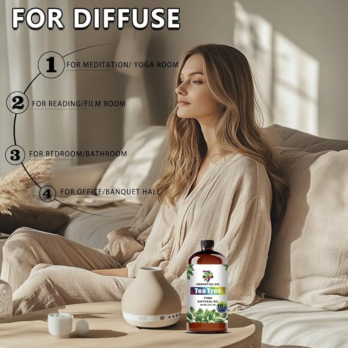 Tea Tree Essential Oil (16 oz / 480 ml) – Tea Tree Oils for diffusers, humidifiers, Home Baths, Cleaning Products, Yoga, DIY Soaps and DIY Scented Candles