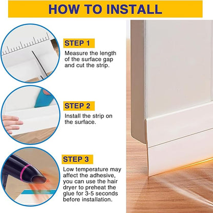 Weather Stripping 32.8FT(L) x 2in(W) Door Draft Stopper Silicone Seal Strip for House and Glass Shower, Door Sweep for Collision and Gaps of Doors and Windows, Weatherproof Soundproof (Black)