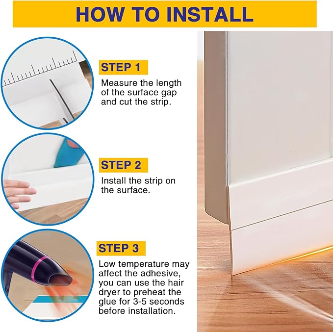 Weather Stripping 16.4FT(L) x 2in(W) Door Draft Stopper Silicone Seal Strip for House and Glass Shower, Door Sweep for Collision and Gaps of Doors and Windows, Weatherproof Soundproof (Black)