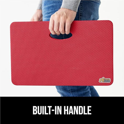 GORILLA GRIP Extra Thick Patent Pending Soft Foam Kneeling Pad, Supportive Large Cushion Knee Pads for Gardening, Baby Bath Time, Dirt and Water Resistant, Workout and Garden Supplies, 17.5x11, Red