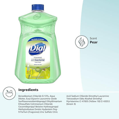 Dial Antibacterial Foaming Hand Soap Refill, Fresh Pear, 52 fl oz