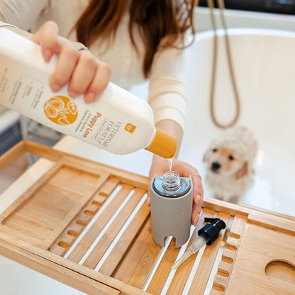 Puppy Love Gentle Bath & Grooming Set by Veterinary Formula & Tweezerman – Tearless Puppy Shampoo with 2-in-1 Bath Brush & Large Slicker Brush – Complete Bath Kit for Medium & Large Dogs & Puppies