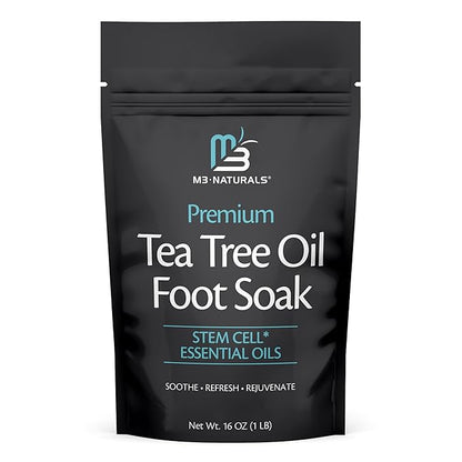 Tea Tree Oil Foot Soak and Epsom Salts for soaking | Foot Spa and Remedy for Athletes Foot, Stinky Feet, and Foot Soak for Dry Cracked Feet | Detox Foot Soak and Tea Tree Oil for Healthy Toenails 16oz