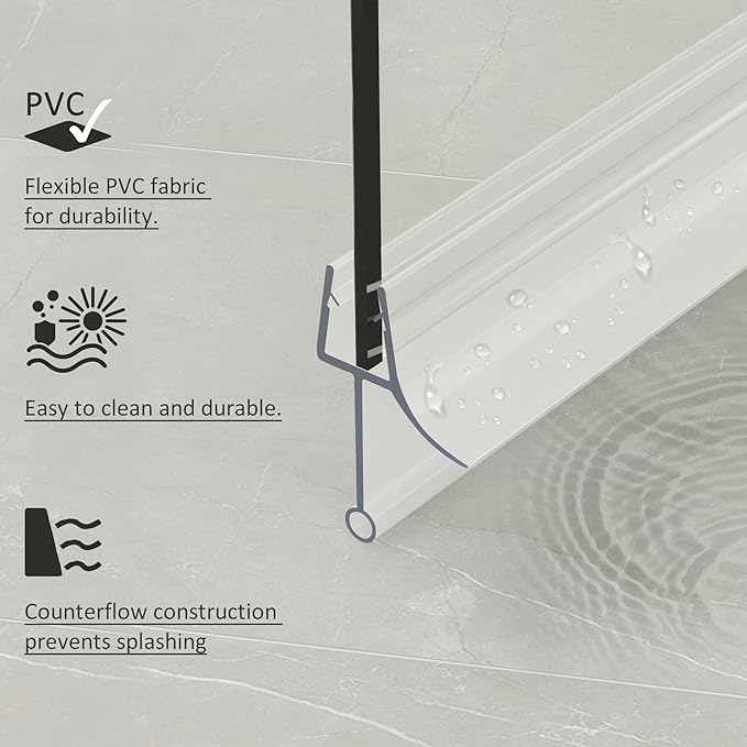 Frameless Shower Door Bottom Seal, 2 Pcs Shower Door Sweep, Shower Door Seal Strip for 5/16" Glass, Stop Shower Leaks and Create a Water Barrier 31.5" Long Sweep