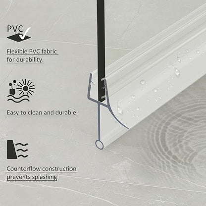 Frameless Shower Door Bottom Seal, 2 Pcs Shower Door Sweep, Shower Door Seal Strip for 5/16" Glass, Stop Shower Leaks and Create a Water Barrier 31.5" Long Sweep