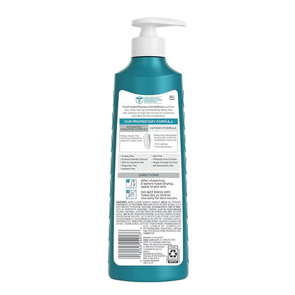 Curel Itch Defense In Shower Lotion for Sensitive and Dry Skin, Hydra Therapy Body Lotion with Vitamin E, Fast-Absorbing Ceramide Moisturizer, Repairs Moisture Barrier, Unscented, 12 Oz (Pack of 2)