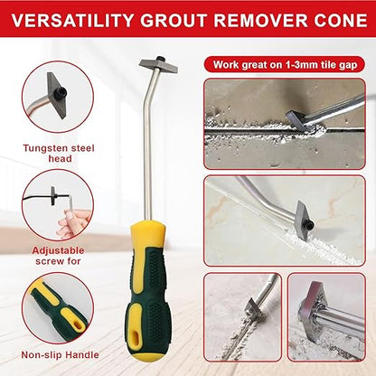 23 Pack Grout Removal Tool Kit, 2 Tile Grout Saws with 6 Extra Blades, 2 Hand Grout Saw and 7 Cleaning Blades, Caulk Remover for Bath Shower, Ideal for Floor Tile Grout Cleaning