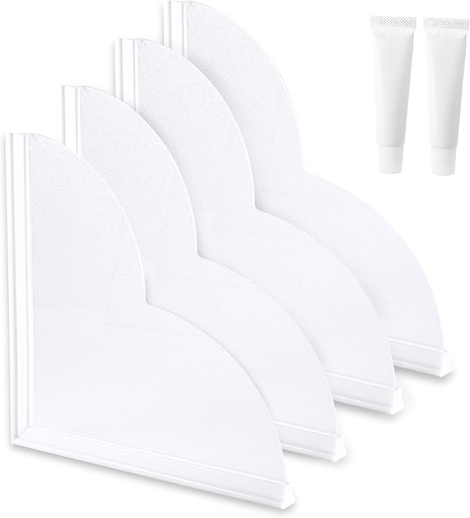 Splash Guard for Bathtub, 4 Pack Bathtub Splash Guard with Adjustable Angle, Silicone Base, and Professional Waterproof Adhesive, Shower Water Guard with Enlarged and Widened Design, 9.25x9.25 Inch