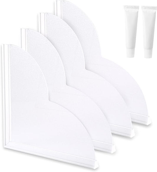 Splash Guard for Bathtub, 4 Pack Bathtub Splash Guard with Adjustable Angle, Silicone Base, and Professional Waterproof Adhesive, Shower Water Guard with Enlarged and Widened Design, 9.25x9.25 Inch