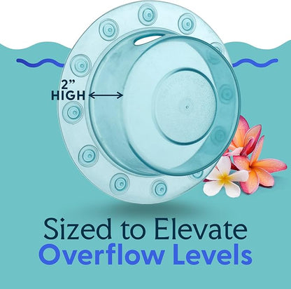 SlipX Solutions Bottomless Bath | Overflow Drain Cover for Tub | Best Gifts for Mom, Spa & Bath Accessories | Drain Block, Water Stopper Plug | Bath Essentials for Women | 4" Diameter, Aqua