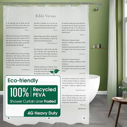 Eco-Friendly Recycled PEVA Shower Curtain Liner – Waterproof, Sustainable, Non-Toxic Shower Curtain Liner, NOT Made in China - 72x72IN, 4G – NIV Holy Bible