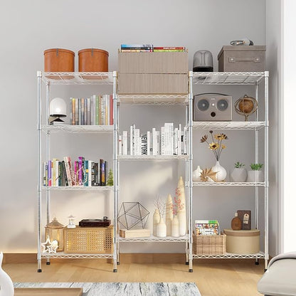 11 Tier Storage Racks Shelving, Heavy Steel Pantry Shelves, Adjustable Wire Shelving Rack, Suitable for Garage, Kitchens, Offices, 22" W x 14" D x 188" H, Silver