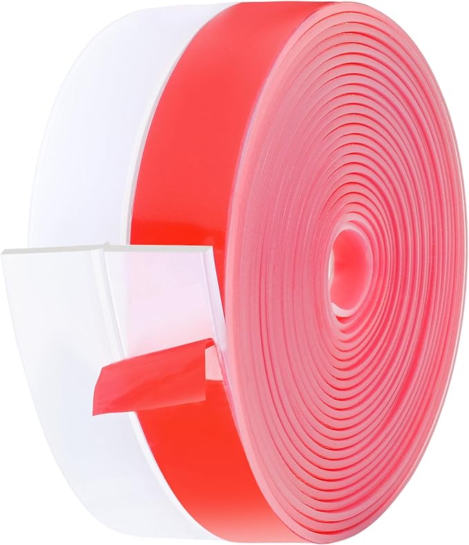 MYFAMIREA Door Weather Stripping 2IN (W) x 40FT (L) Door Draft Stopper Seal Tape Silicone Seal Strip Self Adhesive Shower Sweep Insulation Tape Side Bottom Strip for Sliding Glass Window Gap, Clear