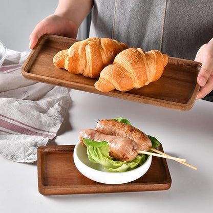Bathroom Vanity Tray, Bathroom Tray for Counter, Toilet Tank Tray, Wood Bathroom Tray for Organizing and Home Decor (9.8 x 5.1 x 0.8 inch)