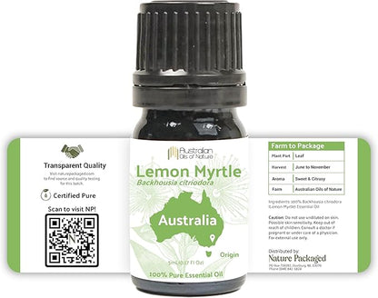 Lemon Myrtle Essential Oil - Experience an Invigorating, Fresh Citrus Aroma - Pure, Undiluted Therapeutic Grade Essential Oil - 8 oz