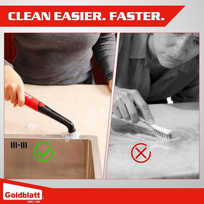 Goldblatt Electric Spin Scrubber Cordless 18-Piece Kit, Power Scrubber with Battery Indicator Light, IPX6 Waterproof, Electric Cleaning Brush for Grout, Tile, Bathroom, Kitchen Cleaning