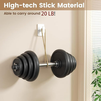 pickpiff Adhesive Towel Hooks for Bathroom: 20LB Extra Strong Wall Hanger for Shower Kitchen RV Dorm Apartment, White 4 Pack