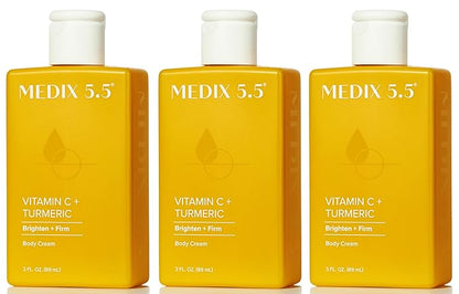 Medix 5.5 Vitamin C Cream Body Lotion & Face Moisturizer | Anti Aging Vitamin C Lotion For Women & Men Helps Soften The Look Of Dark Spots, Wrinkles, & Uneven Looking Skin Tone, 3OZ, 3PC Travel Size