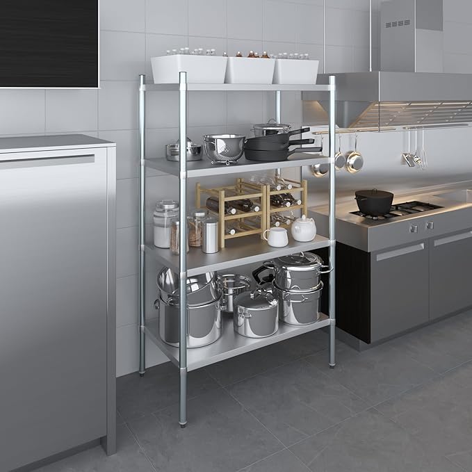 AmGood 4 Tier Galvanized Steel Dry Storage Unit. 24 in. x 43 in. x 72 in.