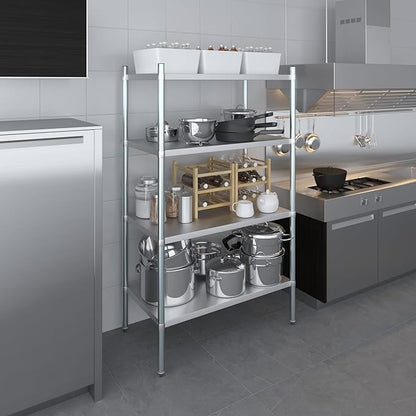 AmGood 4 Tier Galvanized Steel Dry Storage Unit. 24 in. x 43 in. x 72 in.