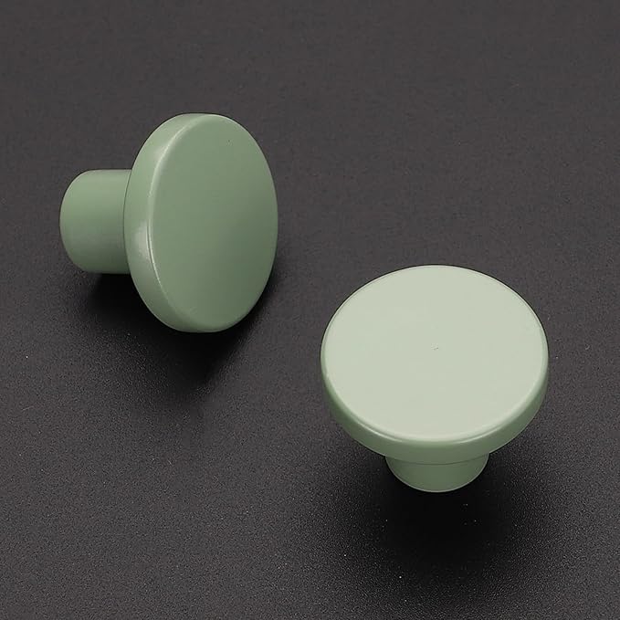 Ravinte 30 Pack Cabinet Knobs Light Green Kitchen Cabinet Knobs Round Dresser Drawer Pulls Closet Door Pulls 1-1/5 Inch