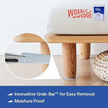 WOBBLE WEDGES The Original Rigid Plastic Shims, Heavy Duty Leveling Wedges for Furniture, Tables, Toilets, Home Improvement & Work Projects, Transparent Leveling Feet, Made in USA, 300Pack