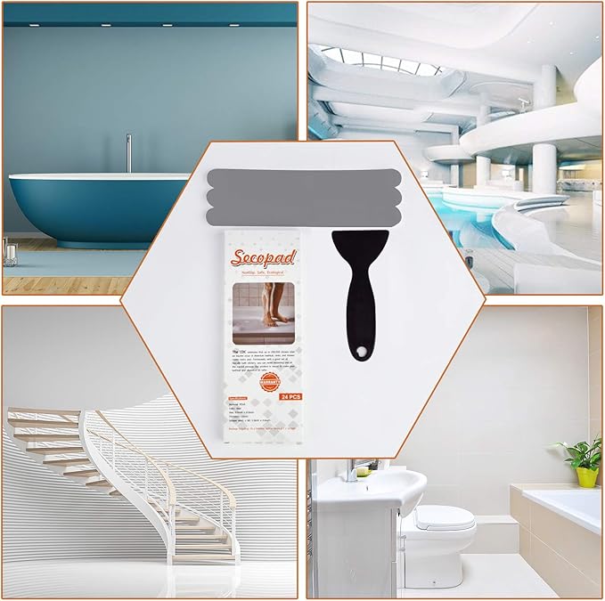 Anti Slip Shower Stickers, Safety Bathtub Strips Adhesive Decals with Premium Scraper for Bath Tub Shower Stairs Ladders Boats
