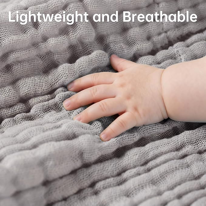 Organic Muslin Baby Washcloths 6 Pack Baby Bath Face Towel 12x12 Inch Extra Absorbent and Soft Burp Cloth and Wash Cloths for Newborn-Infants On Sensitive Skin (White Grey Brown)