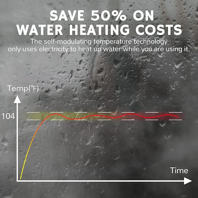 Airthereal Electric Tankless Water Heater, 9kW, 240Volts - Endless On-Demand Hot Water - Self Modulates to Save Energy Use - Small Enough to Install Anywhere - for Sink and Faucet, Evening Tide series
