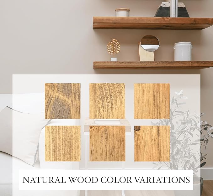 Urbandi Modern Floating Shelves 3 Inches Thick for Wall, Wide Shelves for Kitchen, Living Room, Bedroom, and Bathroom, Natural Pine Wood, Rustic Wooden Shelf, (Set of 2) (Aged Oak, 24Lx3Hx6D)