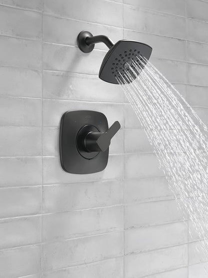Delta Modern 14 Series Shower Faucet Set, Matte Black Shower Head and Handle Set, Valve Trim Kit, Matte Black T142339-BL-PP (Valve Not Included)