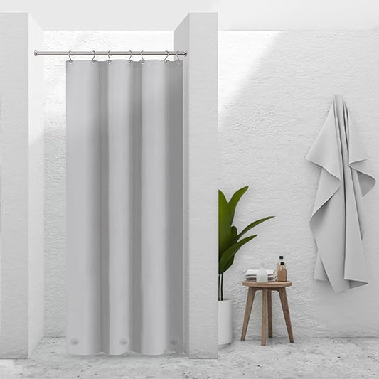 Barossa Design Silver Gray Stall Shower Curtain Liner with 3 Magnets - 36" x 72" Waterproof PEVA Plastic Narrow Shower Liner Lightweight for Small Bathroom, Metal Grommets - Gray Silver