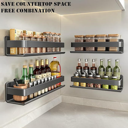 Stainless Steel Detachable Wall Mounted Floating Shelves for Kitchen, Bathroom, Storage Organizer Shelves, Corrosion and Rust Resistant, Set of 1 Gray