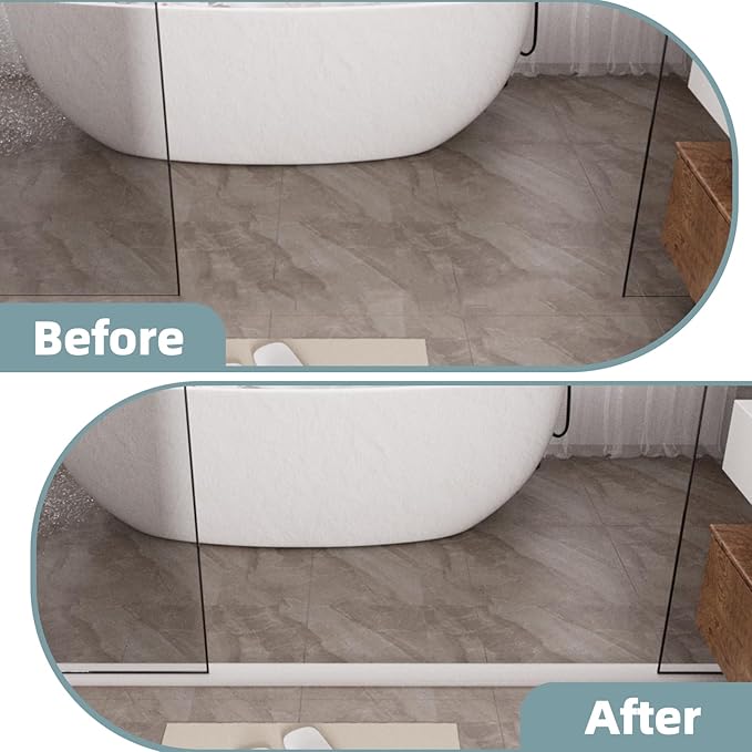 39Inch New Shower Threshold Water Dam Barrier,Collapsible Self-Adhesive Silicone Shower Water Guard for Bathroom Bathtub and Kitchen,Shower Water Blocker Suitable for Wheelchair Access(White)