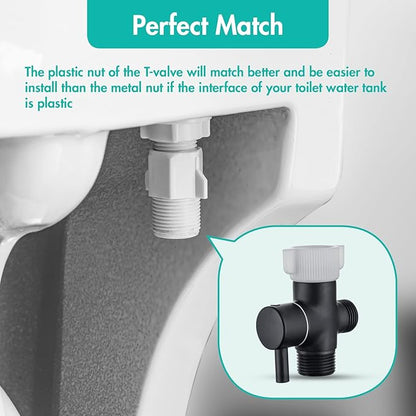 BARROCK Handheld Bidet Sprayer for Toilet, 2 Pack Stainless Steel Metal Made Baby Cloth Diaper Spraying Kit, Bathroom Toilet Bidet Attachment Set for Bathing Pets and Feminine Hygiene, Matte Black
