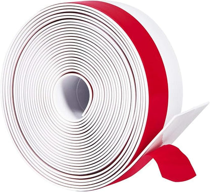 TORRAMI Silicone Weather Stripping 1 inch Width 20 Feet Length, Seal for Door Under Bottom, Gap, Side, Glass Shower Door, Sliding Door,Windows, White