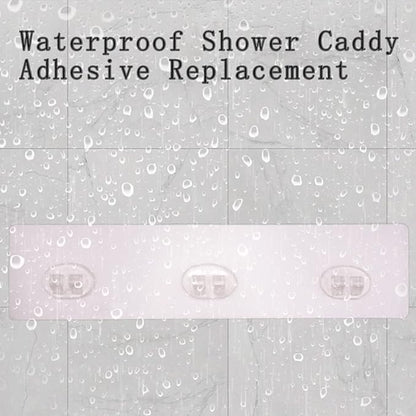 2 Pack Shower Caddy Adhesive for Replacement, Strong Transparent Adhesive for Shower Caddy Sticky Pads, No Drilling for Corner Shelf Basket, Bathroom Storage Shelves, Kitchen Racks and Soap Holder