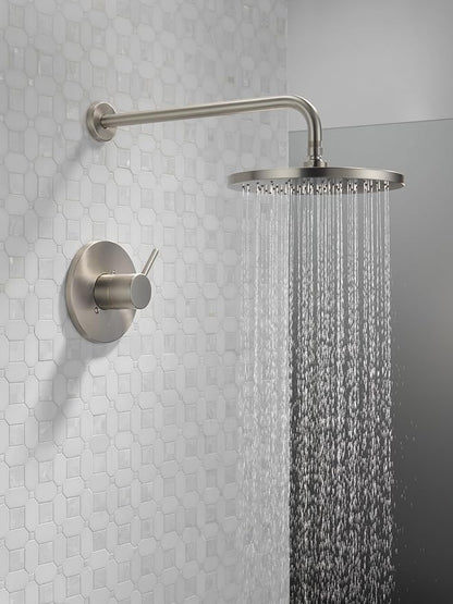 Delta Modern 14 Series Round Rain Shower Faucet Set, Brushed Nickel Shower Head and Handle Set, Valve Trim Kit, Spotshield Stainless T14269-SP-PP (Valve Not Included)
