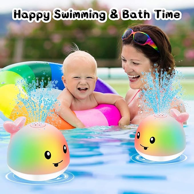 Bath Toys For 1 Year Old Girls, Pool Water Table Infant Baby Toy 6-12-18 Months, Whale Water Spray Toy, 1st Birthday Gifts For Girls,One 1 2 3 Year Old Boys Girls Gifts, Baby Toddler Shower Gifts