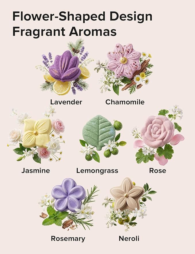 Momcozy 14 Pack Shower Steamers Aromatherapy with 7 Floral Scents, at-Home Spa-Worthy for Daily Shower, Ideal Gift Idea with Gentle Formula, Christmas Gifts for Mom, Self Care Gifts for Women