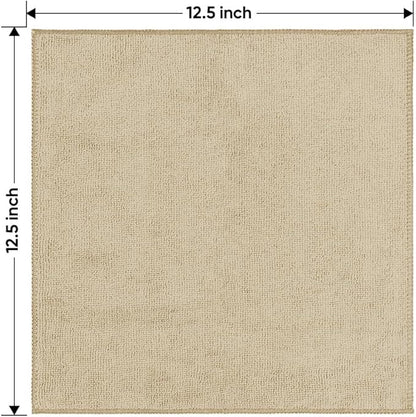 HOMEXCEL Brown Microfiber Cleaning Cloth 6 Pack 12.5 x 12.5 inch Microfiber Towels for Cars Ultra Absorbent Car Washing Cloth Lint Free Streak Free Cleaning Rags for Car, Kitchen Window