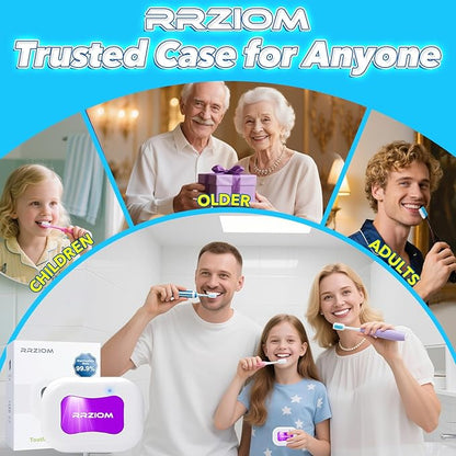 RRZIOM Toothbrush Sanitizer Case, Portable Toothbrush Covers Rechargeable, Rechargeable Toothbrush Cleaner Holder Case for Travel Home, Detachable Toothbrush Cover Cap for All Toothbrushes (White)